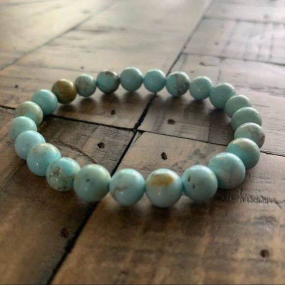 8mm Turquoise Chakra Stretch Bracelet - Picture 4 of 6